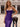 Sparkly Beading Bodice Long Mermaid Prom Dress With Removable Drop Train - Purple