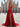 Sparkly Beading Illusion Bodice Pleated Long Mermaid Prom Dress With Drop - Red