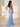 Sparkly Sweetheart Neck Illusion Bodice Pleated Long Mermaid Prom Dress in Sky Blue