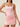 Tank Bodice Ruched Square Neck Lace Up Mini Sheath Prom Dress in Pink