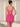 Tank Bodice Ruched Square Neck Lace Up Mini Sheath Prom Dress in Hot Pink
