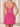 Tank Bodice Ruched Square Neck Lace Up Mini Sheath Prom Dress in Hot Pink