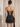 3D Flower Two Pieces Bodice Mini Sheath Dress With Drop in Black
