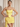 3D Flower Two Pieces Bodice Mini Sheath Dress With Drop in Yellow