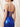 Sparkly Backless V-Neck Appliques Ruched Mini Sheath Prom Dress in Royal Blue