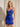 Embroidery Backless V-Neck Lace Up Mini Sheath Prom Dress in Navy Blue
