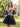Beaded Flower Corset Tulle Homecoming Dress with Off Shoulder in Black