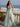 Scoop Neck Illusion Bodice With Appliques Maxi Prom Dress With Split in Mint Green