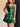 Sparkly Satin Boned Strapless Ruffle Mini Prom Dress - Emerald Green