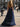 Ruffle Ruched Lace Up Bodice Long A-Line Prom Dress - Navy Blue