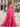 Ruffle Ruched Lace Up Bodice Long A-Line Prom Dress - Hot Pink