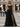 Sparkly Embroidery Ruffle Lace Up Illusion Bodice Long Ball Gown Prom Dress - Black