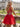 Sparkly Lace Embroidery Tank Top Backless Tiered Mini Ball Gown Prom Dress in Red