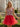 Sparkly Lace Embroidery Tank Top Backless Tiered Mini Ball Gown Prom Dress in Red