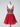 Tank Top Sparkly Embroidery Pleated Mini Prom Dress - Red