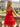 V-Neck Sparkly Lace Embroidery Ruffle Mini Ball Gown Prom Dress - Red