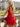 Sparkly Embroidery V-Neck Pleated Mini Ball Gown Prom Dress in Red