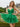 Sparkly Tulle V-Neck Layered Mini Prom Dress With Bow in Emerald Green