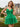 Sparkly Tulle V-Neck Layered Mini Prom Dress With Bow in Emerald Green
