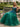 V-Neck Sparkly Appliques Cut Front Lace Up Long A-Line Prom Dress in Emerald Green