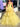 Boned Bodice Tiered Ball Gown Prom Dress Long With Bows-Yellow