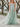 Deep V Neck Lace Embroidery Long Ball Gown Prom Dress-Olive Green