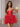 Deep V Neck Mini Ball Gown Prom Dress With Bow-Red