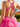 Sexy Backless Halter Sparkly Ruffle Ball Gown Mini Homecoming Dress in Hot Pink