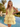 Sexy Backless Halter Sparkly Ruffle Ball Gown Mini Homecoming Dress in Yellow