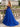 Off Shoulder Appliques Ruched Illusion Long Ball Gown Prom Dress in Royal Blue