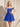 Ruched Embroidery Off Shoulder Bodice Sheer Mini A-Line Prom Dress in Navy Blue