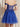 Ruched Embroidery Off Shoulder Bodice Sheer Mini A-Line Prom Dress in Navy Blue