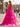 Square Ruffle Ruched Lace Up Bodice Long Prom Dress - Hot Pink