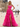 Square Ruffle Ruched Lace Up Bodice Long Prom Dress - Hot Pink