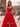 Crystal Corset Layered Ruffle Hem Long Prom Dress With Slit - Red