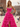 Crystal Corset Layered Ruffle Hem Long Prom Dress With Slit - Hot Pink