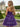 Hand Beading Boned Mini Ball Gown Prom Dress With Bow - Purple