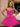 Hand Beading Boned Mini Ball Gown Prom Dress With Bow - Hot Pink