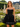 Hand Beading Boned Mini Ball Gown Prom Dress With Bow - Black