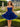 Hand Beading Boned Mini Ball Gown Prom Dress With Bow - Royal Blue