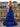 Strapless Pleates Beaded Tiered Prom Dress With Split - Royal Blue