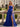 Strapless Pleates Beaded Tiered Prom Dress With Split - Royal Blue