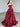 Strapless Layered Ruched Bodice Ball Gown Prom Dress - Burgundy