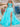 Strapless Hand Beading Bodice Ball Gown Prom Dress With Slit - Blue