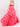 Strapless 3D Flower Lace Up Pleated Bodice Ball Gown Prom Dress - Pink