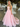 Embroidery Illusion Bodice Ball Gown Long Prom Dress - Pink