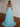 Sparkly Beading Ruffle Bodice Ball Gown Long Prom Dress - Baby Blue Floral