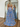 Sparkly Beading Ruffle Bodice Ball Gown Long Prom Dress - Blue Floral