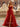 Lace Ruched Bust Layered Ruffle Hem Long Ball Gown Prom Dress With Slit - Red