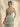 Bow Front Hot Fix Crystal Corset Long Layered Ruffle Hem Prom Dress in Mint Green